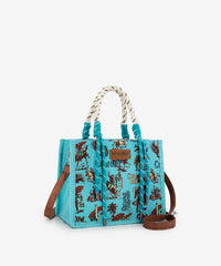 Wrangler Southwestern Print Rope Handle Tote Bag  in Turquoise