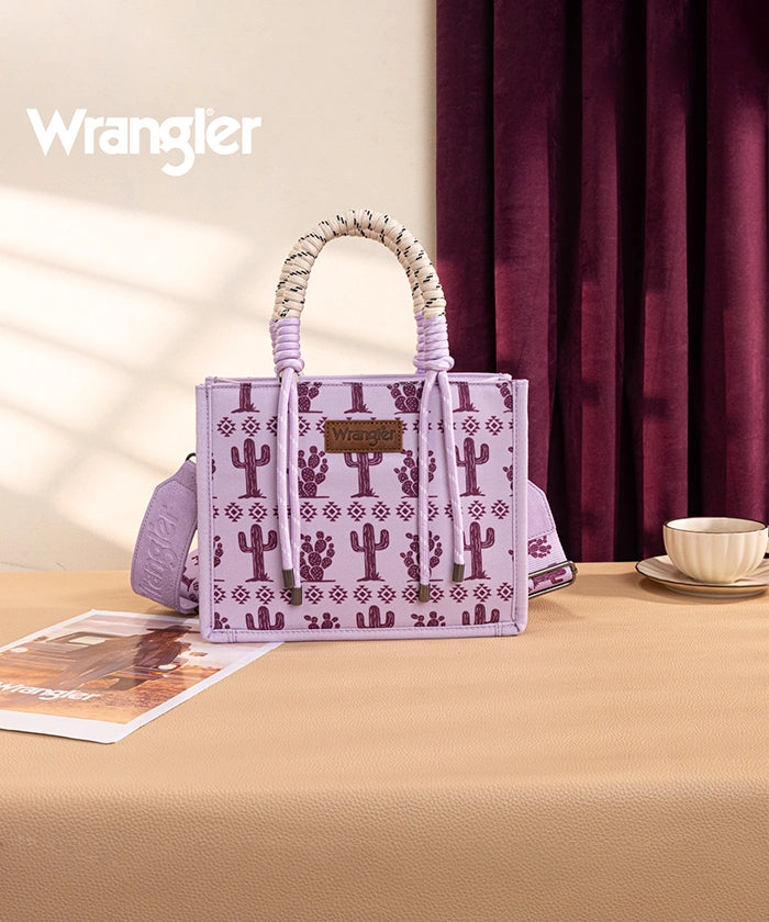 Wrangler Southwestern Print Rope Handle Tote Bag - Montana West in Light Purple