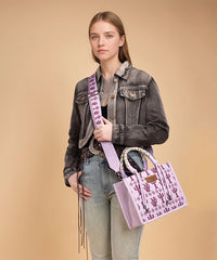 Wrangler Southwestern Print Rope Handle Tote Bag - Montana West in Light Purple