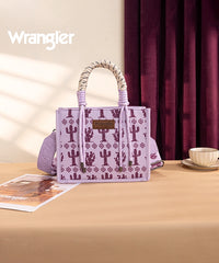 Wrangler Southwestern Print Rope Handle Tote Bag - Montana West in Light Purple