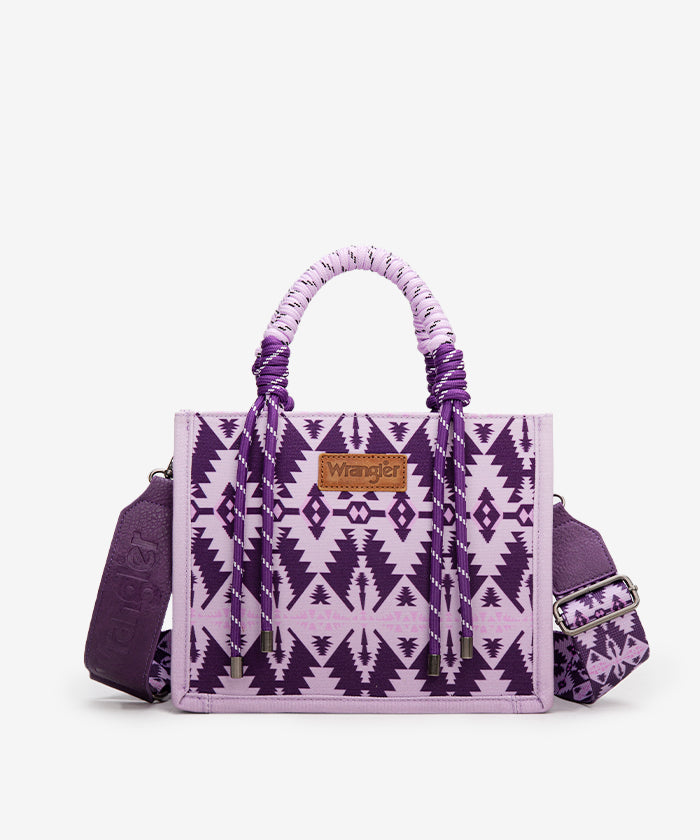 Wrangler Southwestern Print Rope Tote Bag Purple