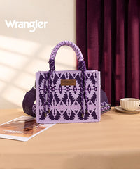Wrangler Southwestern Print Rope Tote Bag Purple