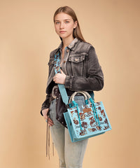 Wrangler Southwestern Print Rope Handle Tote Bag - Montana West in Turquoise G