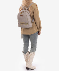 Wrangler Studded Zippered Backpack Grey