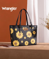 Wrangler Sunflower Print Tote Bag Black