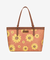 Wrangler Sunflower Print Tote Bag Brown