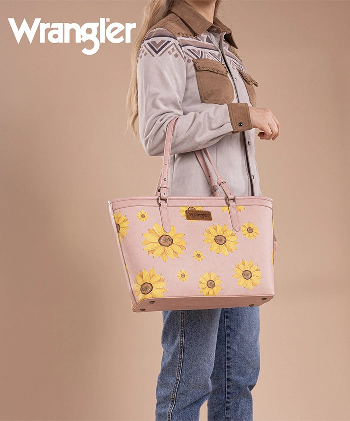 Wrangler Sunflower Print Tote Bag Pink