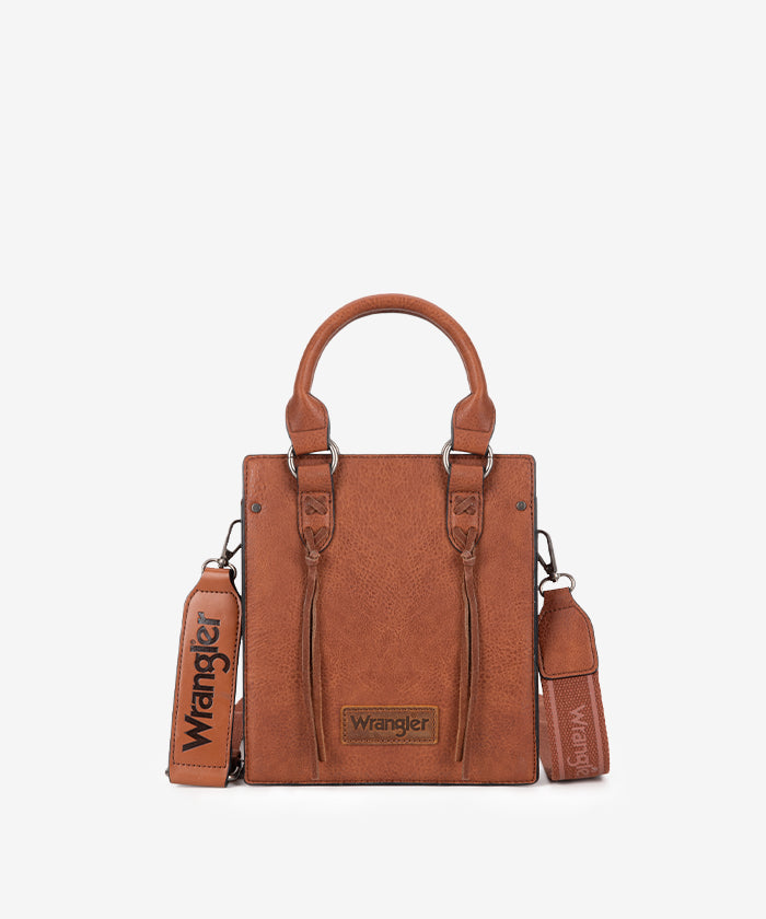 Wrangler Tassel Top Handle Crossbody Brown