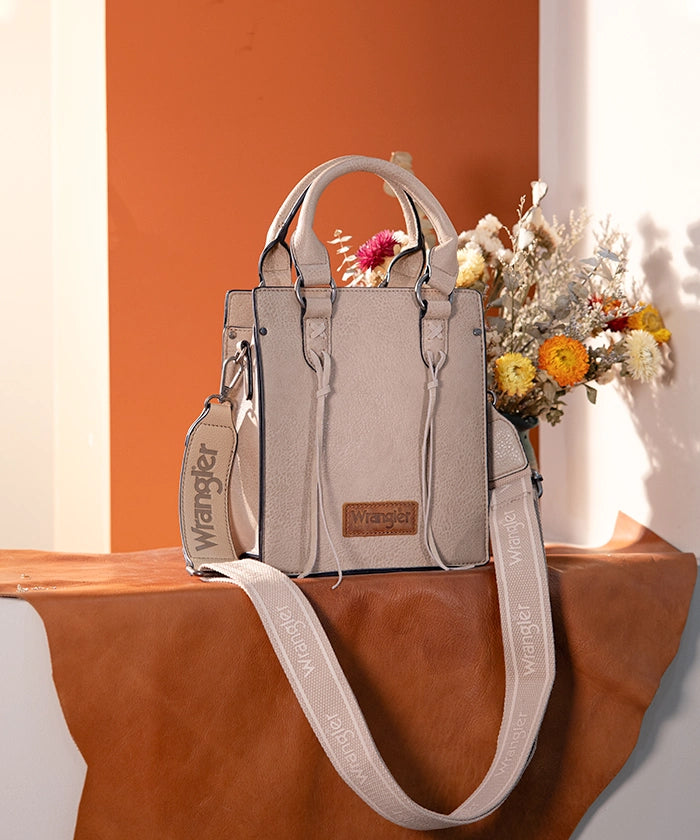 Wrangler Tassel Top Handle Crossbody Khaki