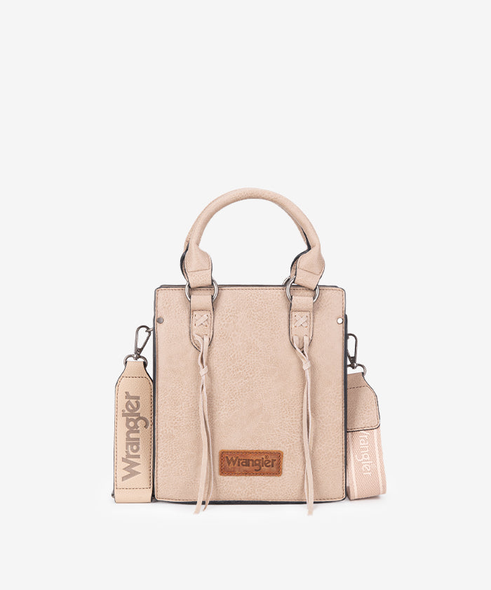 Wrangler Tassel Top Handle Crossbody Khaki