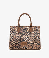 Wrangler Western All-over Leopard Print Wide Tote Bag Brown