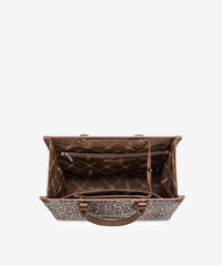 Wrangler Western All-over Leopard Print Wide Tote Bag Brown
