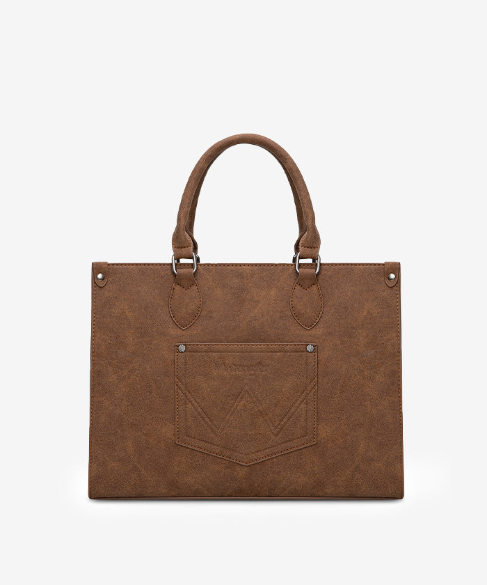 Wrangler Western All-over Leopard Print Wide Tote Bag Brown