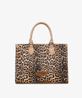 Wrangler Western All-over Leopard Print Wide Tote Bag Tan