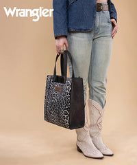 Wrangler Western Leopard Print Tote Bag Black