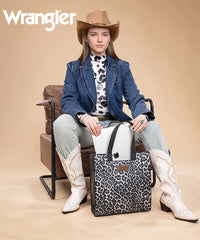 Wrangler Western Leopard Print Tote Bag Black