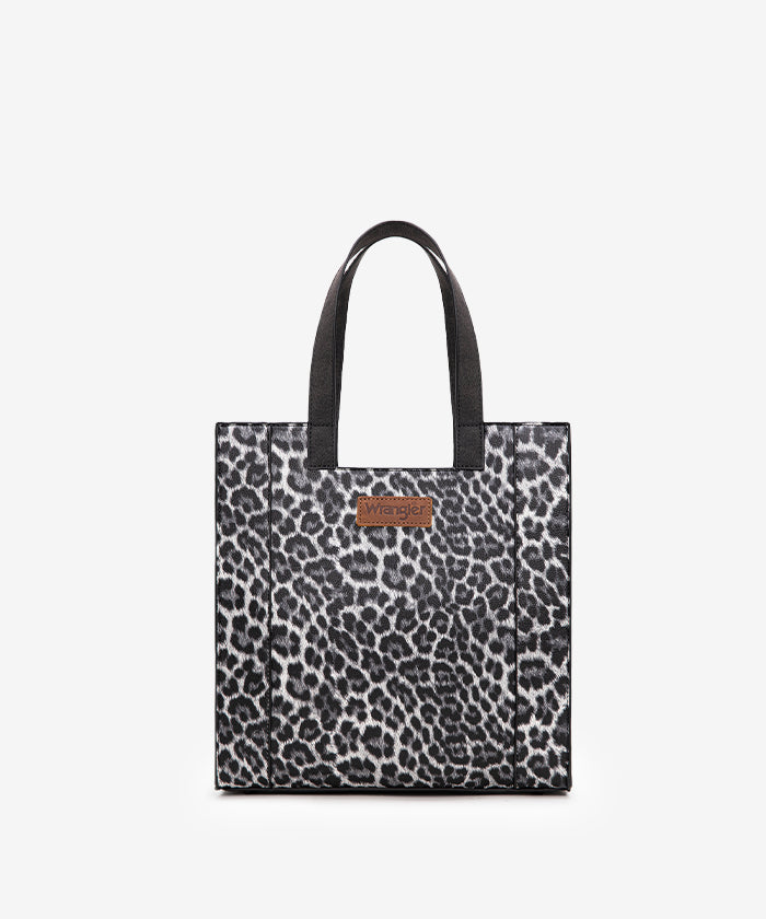 Wrangler Western Leopard Print Tote Bag Black