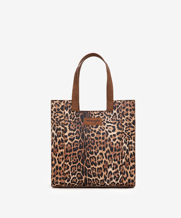 Wrangler Western Leopard Print Tote Bag Brown