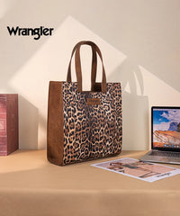 Wrangler Western Leopard Print Tote Bag Brown