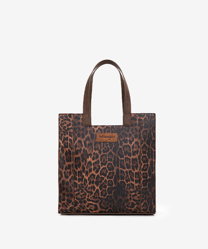Wrangler Western Leopard Print Tote Bag Coffee