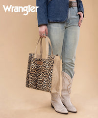 Wrangler Western Leopard Print Tote Bag Tan