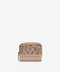 Wrangler Western Tooled Bi-Fold Wallet Khaki