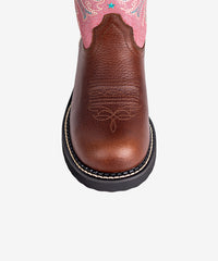 Women‘s Sunset Bloom Leather & Pink Suede Embroidered Boots