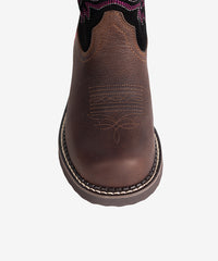 Women’s Velvet Night Western Fat Baby Boots with Embroidered