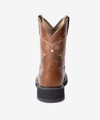 Women‘s Fat Baby Western Boots with Embroidery in Premium Leather