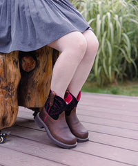 Women’s Velvet Night Western Fat Baby Boots with Embroidered