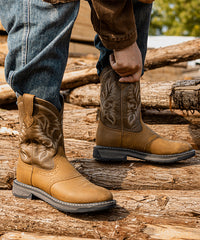 Men’s Vintage Desert Western Embroidered Boots