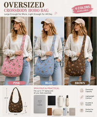 Montana West Western Rodeo Print Crossbody Oversized Hobo Bag (Preorder)