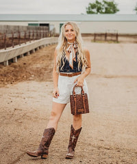 Wrangler Embossed Top Handle Crossbody-Country Glam Outfits