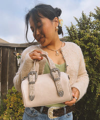 Montana West Western Tooled Buckle Mini Barrel Bag-Country Glam Outfits