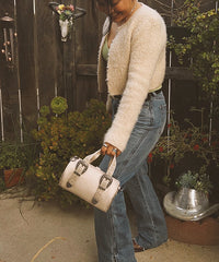 Montana West Western Tooled Buckle Mini Barrel Bag