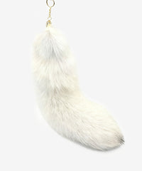Montana West Faux Fur Keychain Tail | Fox Tail Bag Charm in white