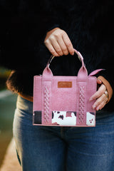 Wrangler Mini Cow Print Tote Bag