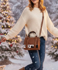 Wrangler Mini Cow Print Tote Bag