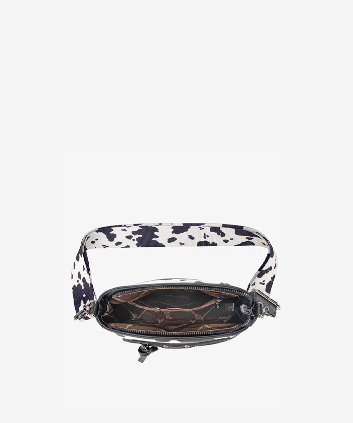 Wrangler Zippered Cow Print Crossbody Bag - Montana West World