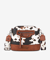 Wrangler Zippered Cow Print Crossbody Bag