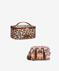 Wrangler Leopard PU Makeup Bag