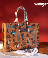 Wrangler Cowboy Print Tote Bag
