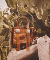 Wrangler Cowhide Fringe Concealed Carry Purse