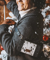 Wrangler Hair-On Cowhide Floral Tooled Wristlet