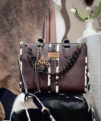 Wrangler Print Whipstitch Concealed Carry Tote Bag