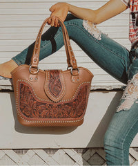 Montana West Tooling Studded Concealed Carry Handbag