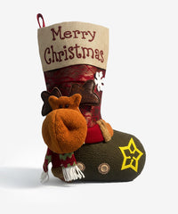 Montana West Christmas stockings in Green — PU leather with 3D reindeer and snowflake details