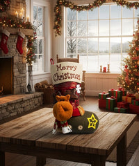 Montana West Christmas stockings in Green ā PU leather with 3D reindeer and snowflake details