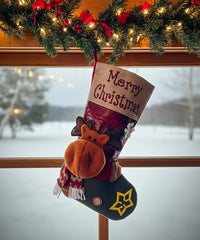 Montana West Christmas stockings in Greenā PU leather with 3D reindeer and snowflake details