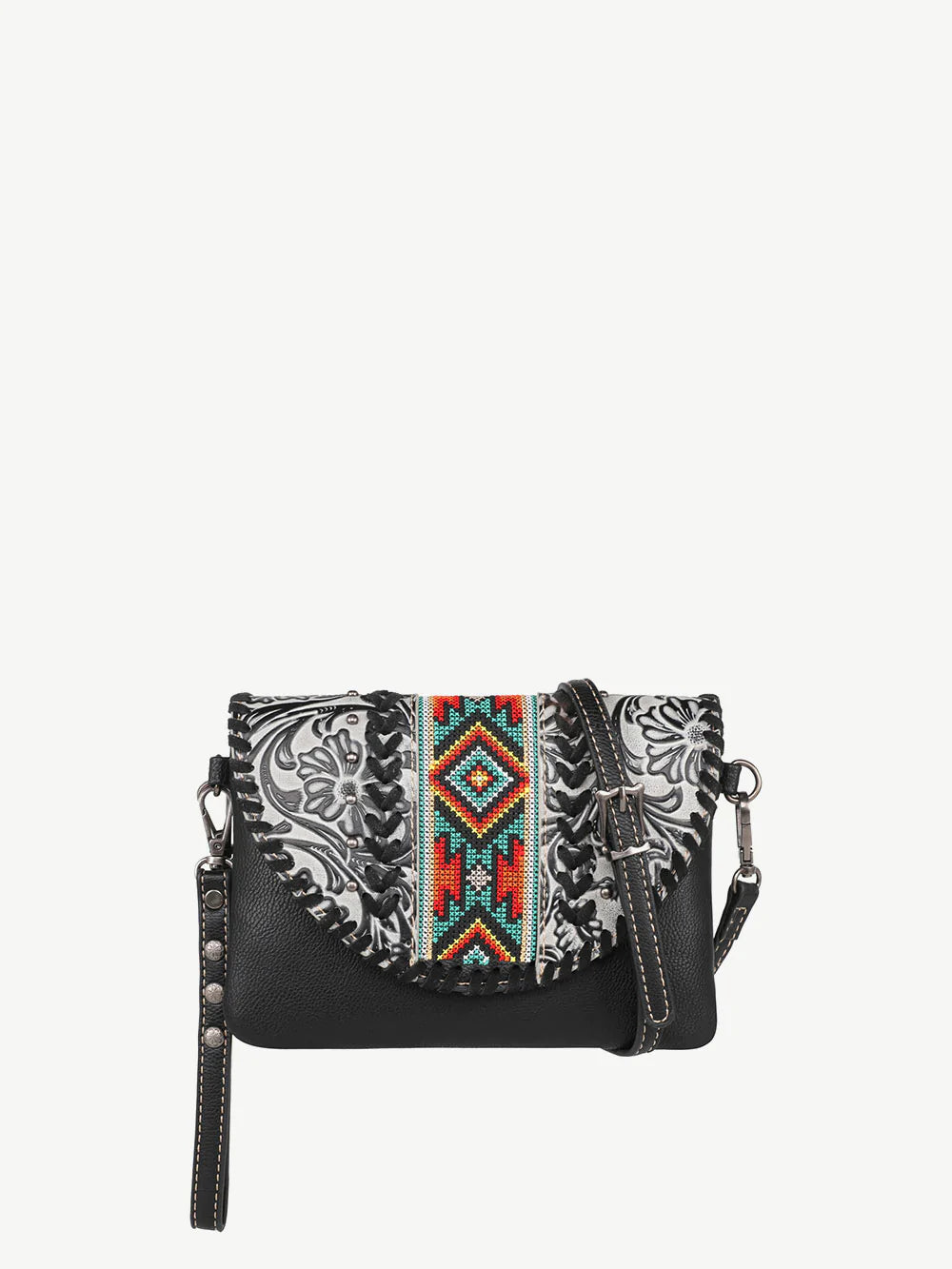 Floral embroidered crossbody bag hotsell